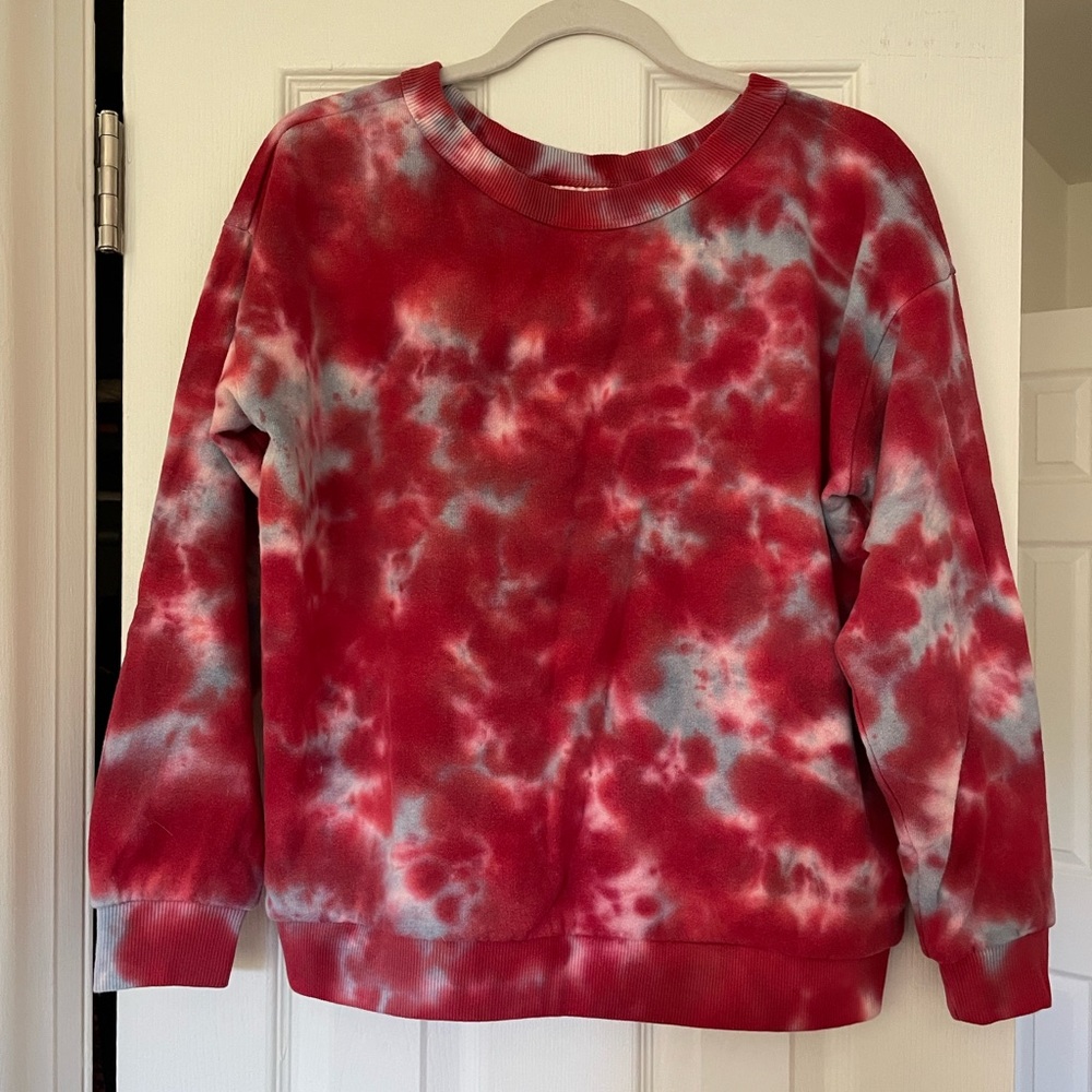 Jungmaven Red and Blue Tie-Dye Crux Top